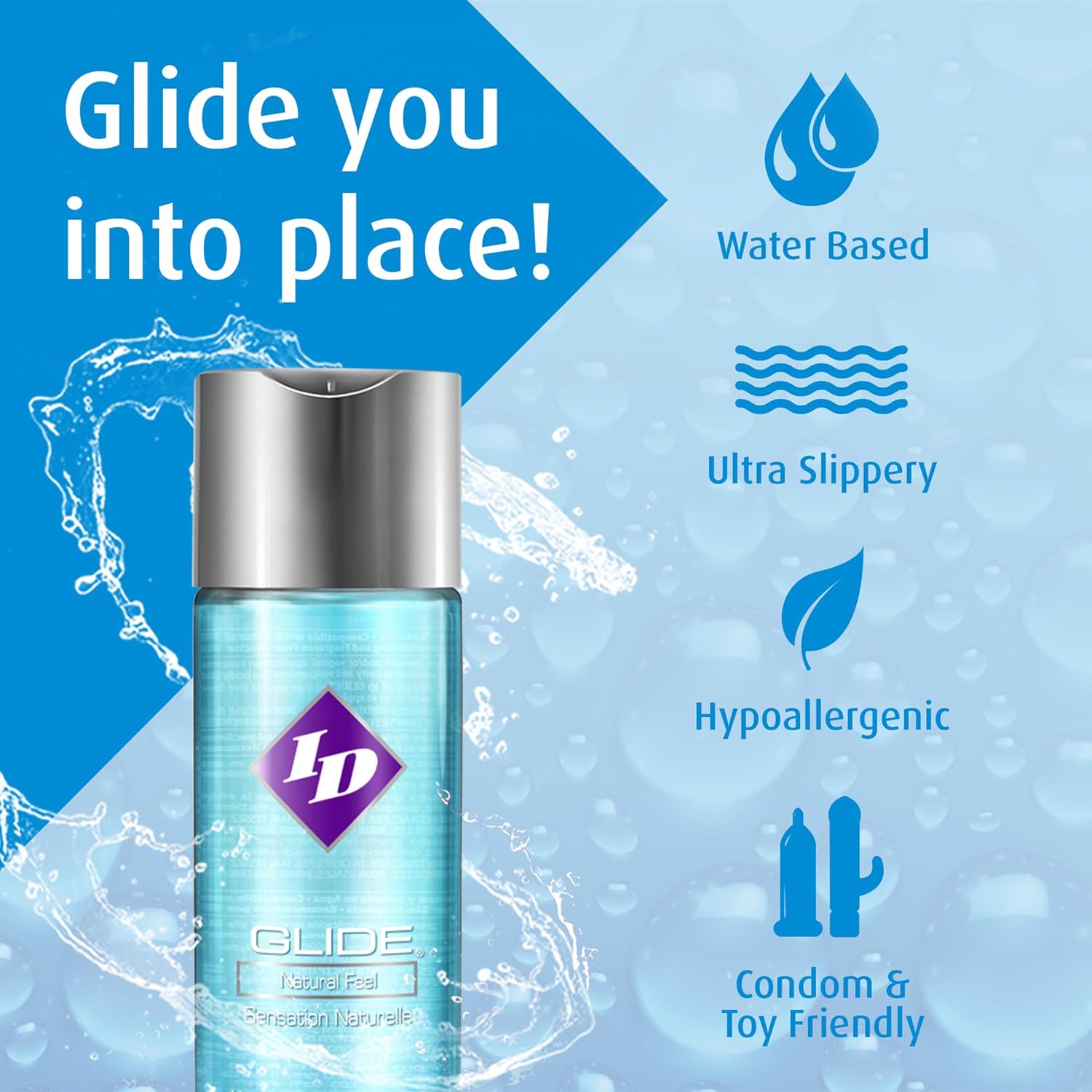 ID Glide Natural Feel - ūdens bāzes lubrikants 65ml - Photo 2
