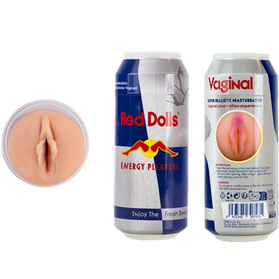 ALIVE - RED DOLL MALE MASTURBATOR VAGINA ENERGETIC DRINK CAN - Photo 3